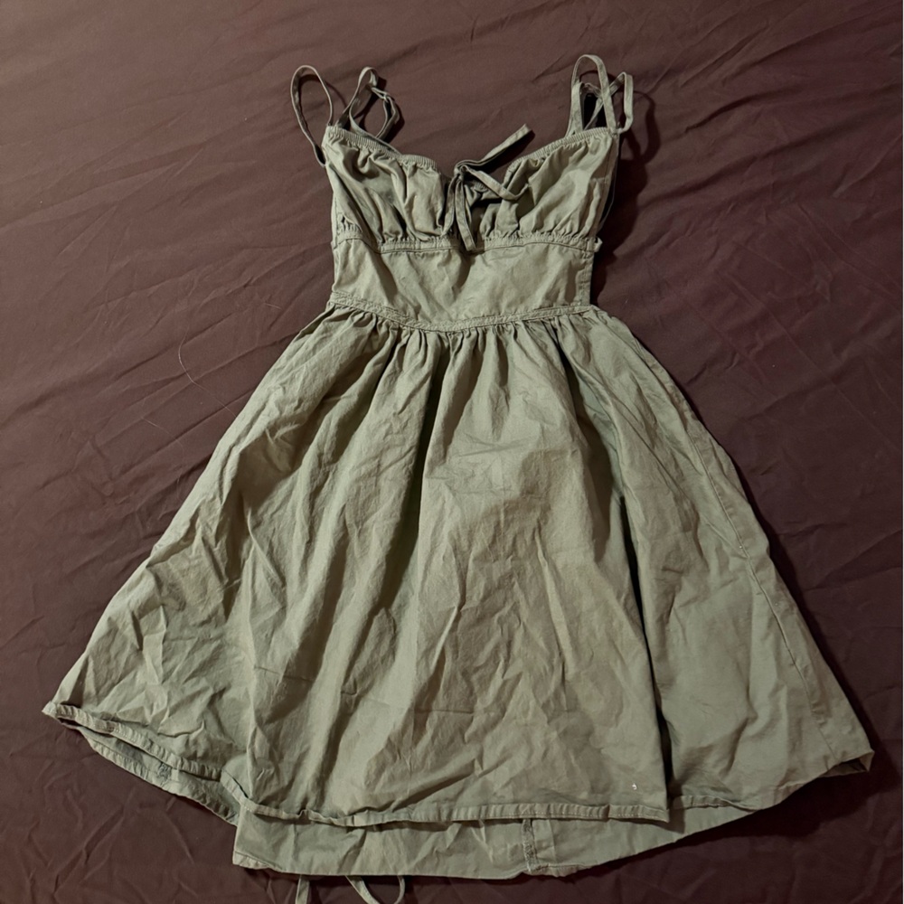 Elegant Olive Green Dress